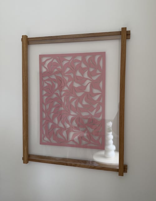 40x50cm, papercut, gammelrosa, indrammet  (2)
