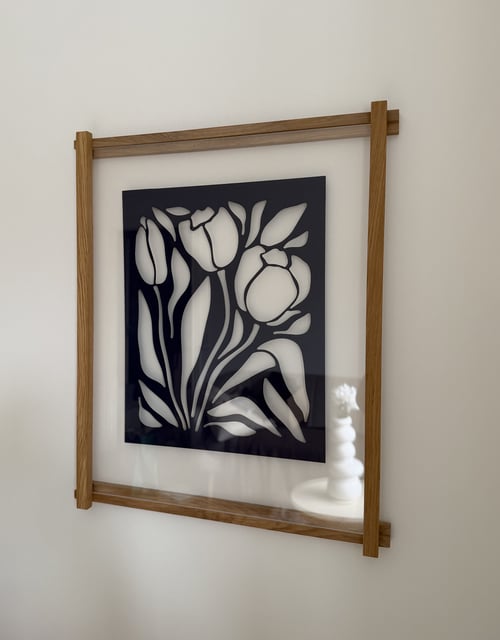 40x50cm, papercut, marineblå, indrammet 