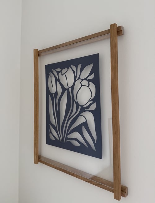 40x50cm, papercut, marineblå, indrammet  (3)