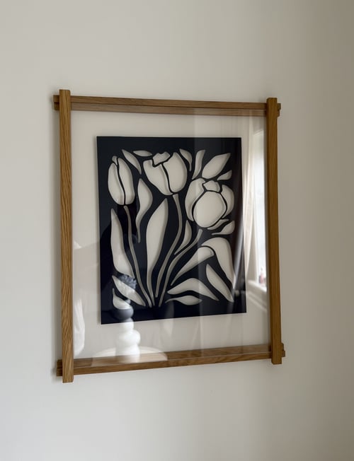 40x50cm, papercut, marineblå, indrammet  (4)