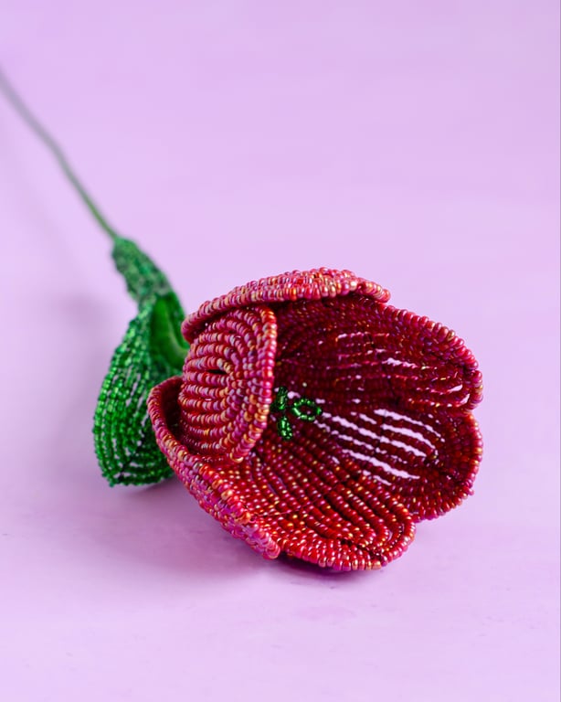 Stor tulipan - Metallic rød billede 4