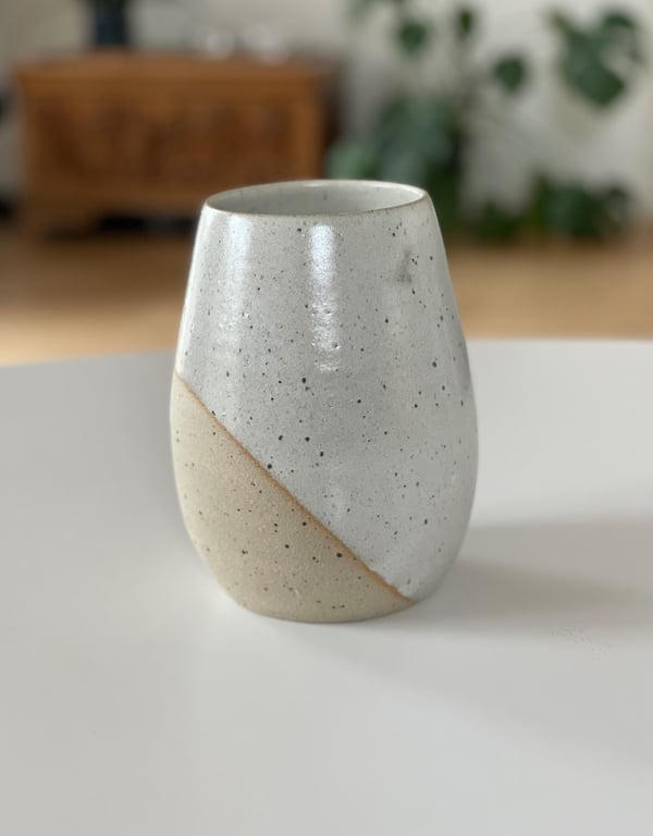 Vase, lys beige - 17 cm billede 2