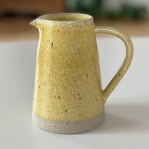 Mælkekande m/hank, hørgul - 0,4 liter – produktbillede