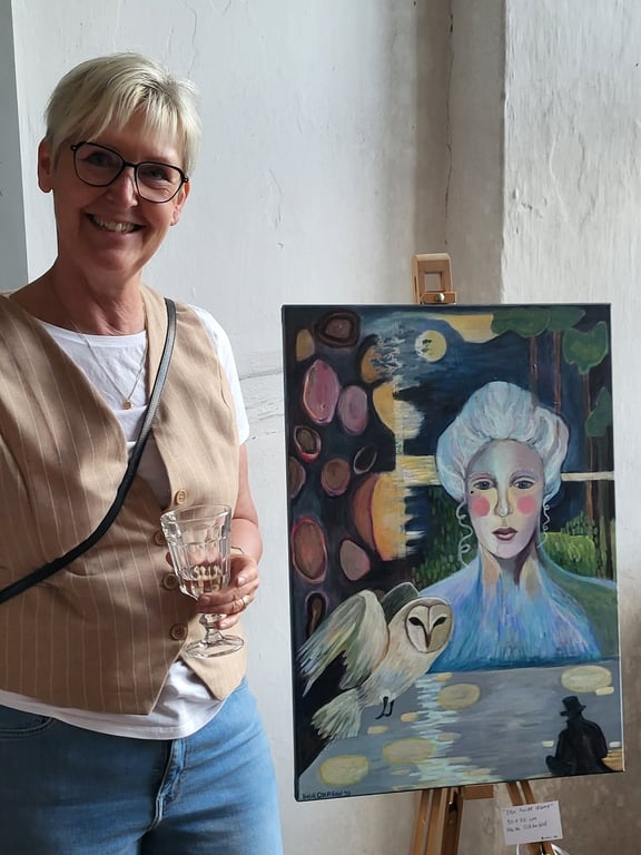 Den hvide dame - 50 x 70 cm billede 5