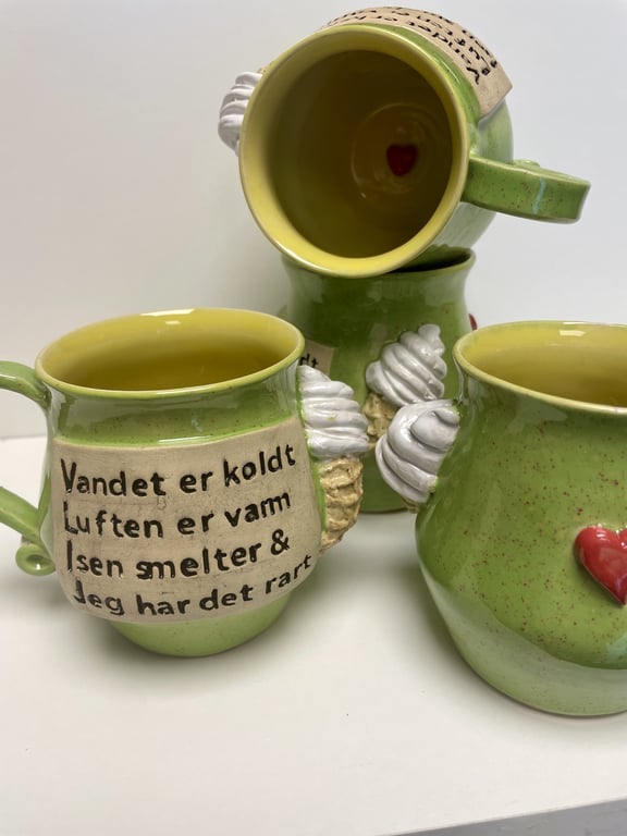 Keramik Krus med tekst - Vandet er koldt, luften.... billede 2