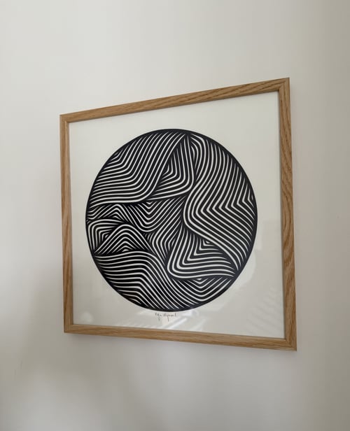 30x30cm, papercut, marineblå, indrammet  (2)