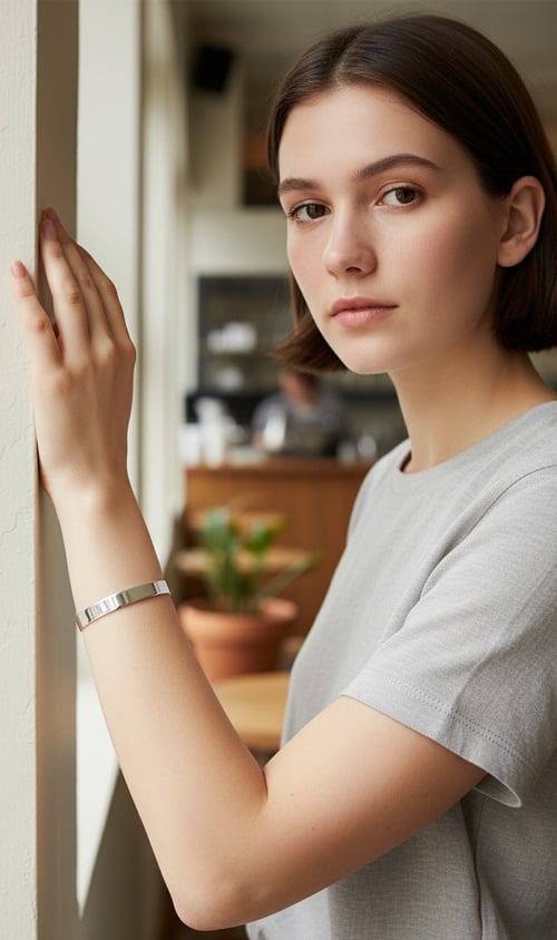 Armbånd stål  inkl. valgfri tekst (4)