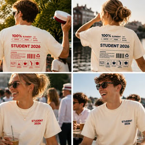 Student 2026 T-shirt | Rød eller blå student – produktbillede