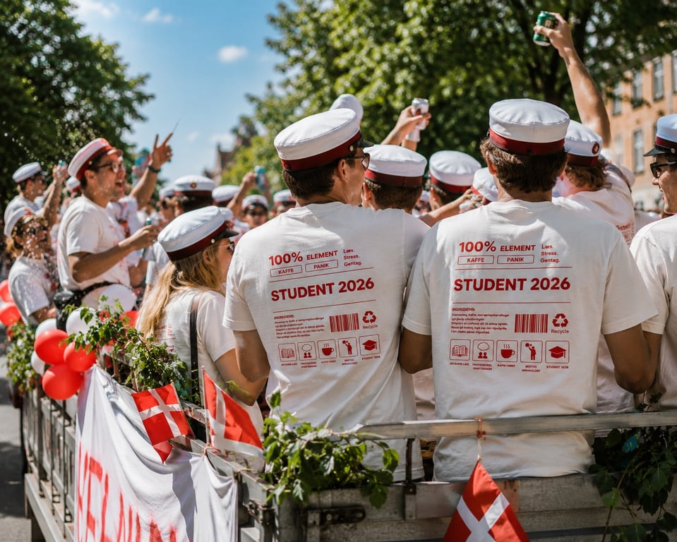 Student 2026 T-shirt | Rød eller blå student billede 3