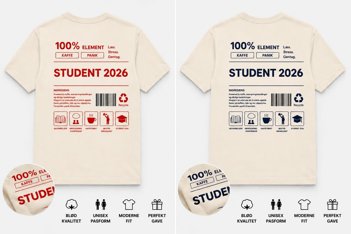 Student 2026 T-shirt | Rød eller blå student billede 2