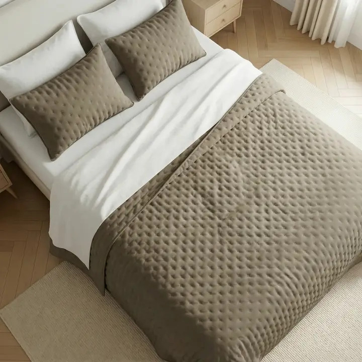 Sengetæppe Hotelbrun 300 x 280 cm. billede 2