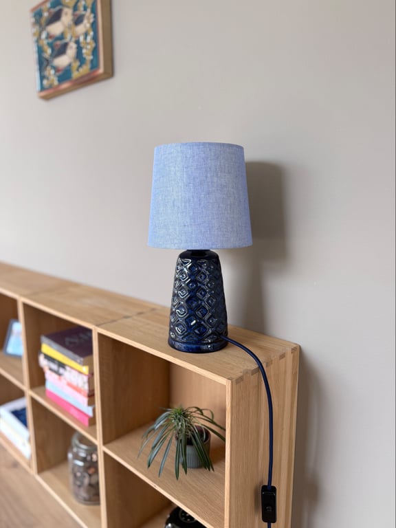 Upcycled vintage bordlampe - L. Hjorth  billede 4