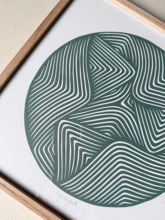 30x30, papercut, salvie, indrammet  billede 2