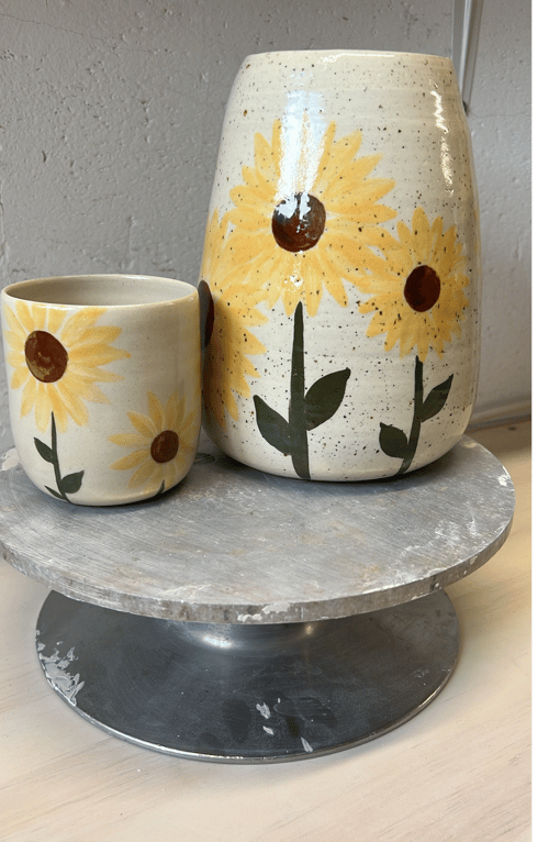 Stor vase med solsikke (2)