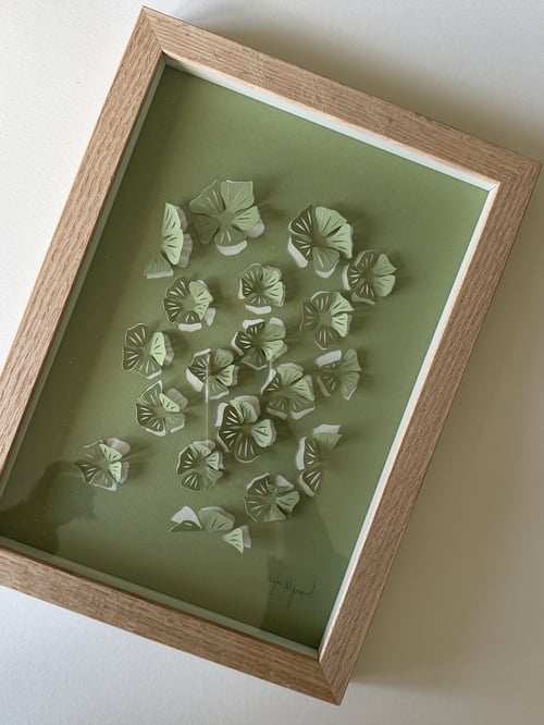 A4, 3D papercut, lysegrøn, indrammet  (4)