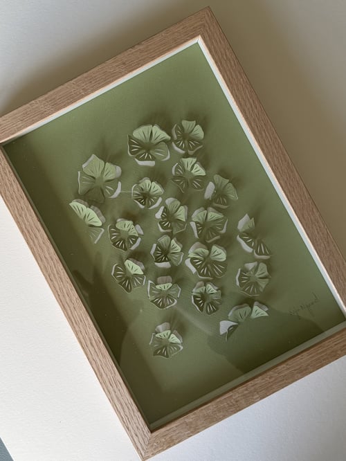 A4, 3D papercut, lysegrøn, indrammet  (5)