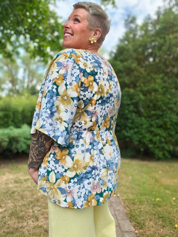 Winny Bindebluse Blå billede 3