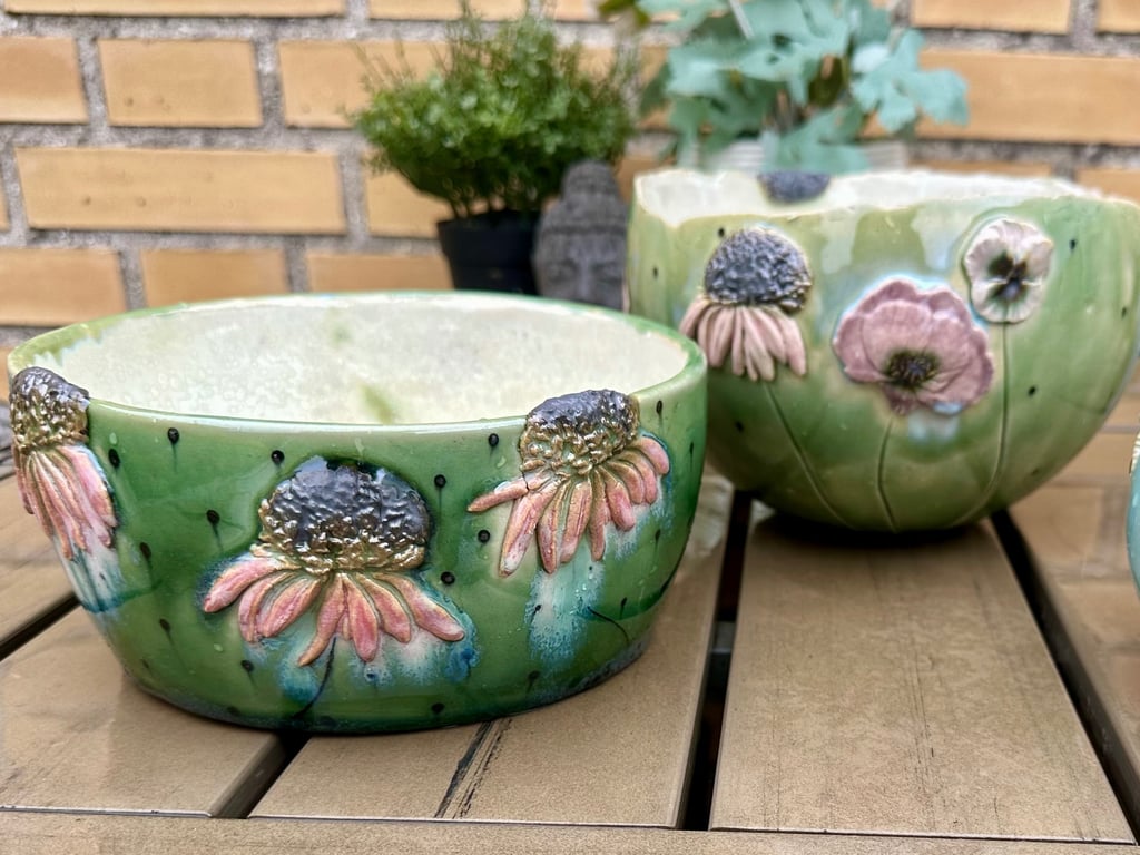 Stor blomster skål m fejl billede 4
