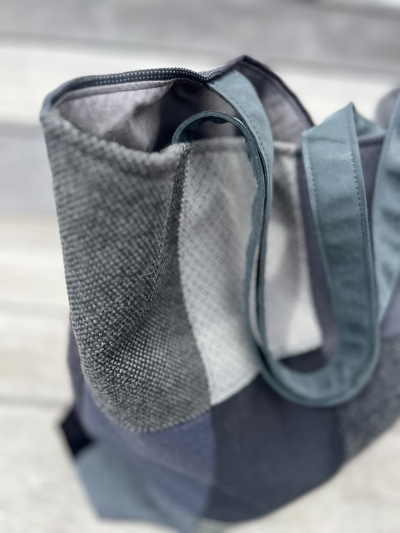 Shopper med skind rem. billede 2