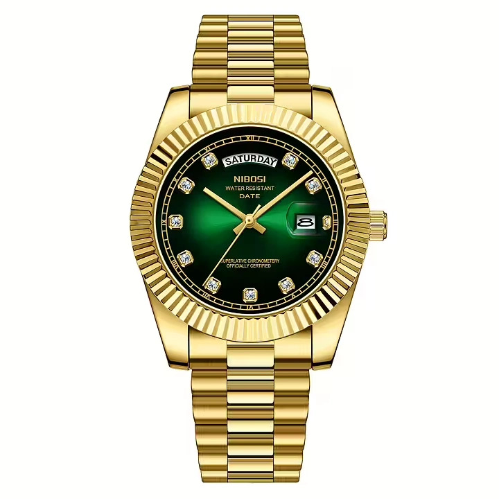 Nibosi Day-Date Gold Green