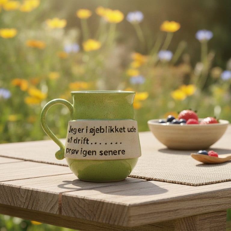 Keramik krus med tekst - Jeg er i øjeblikket ude af drift.