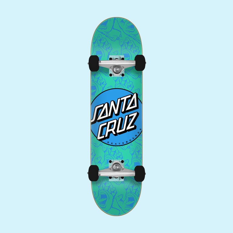 Santa Cruz, Mini Other Dot Hands, Complete Skateboard, 7.75"