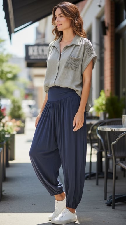 Dicte basic cotton sæt. Taupe/navy. Onesize 36-46.