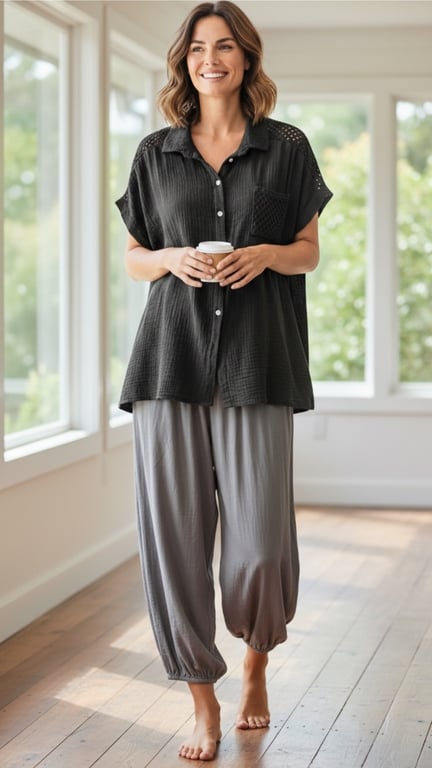 Dicte basic cotton sæt. Chokolate/cappuccino. Onesize 36-46.
