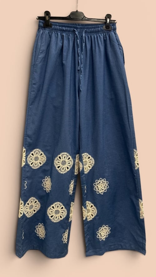 Iben Cotton pants, Blue. Onesize 36-44. (2)