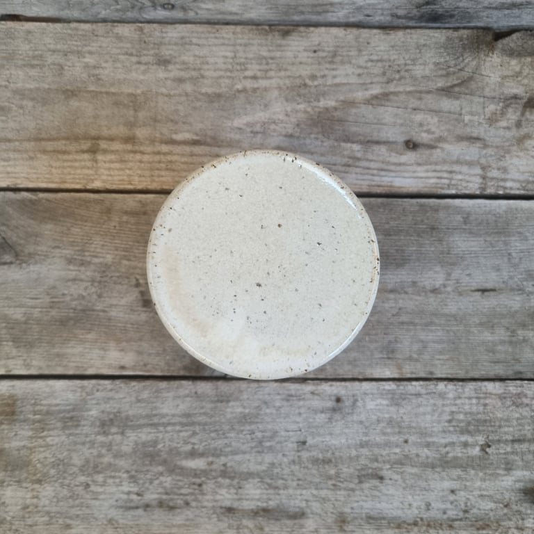 Smørklokke hvid beige billede 5