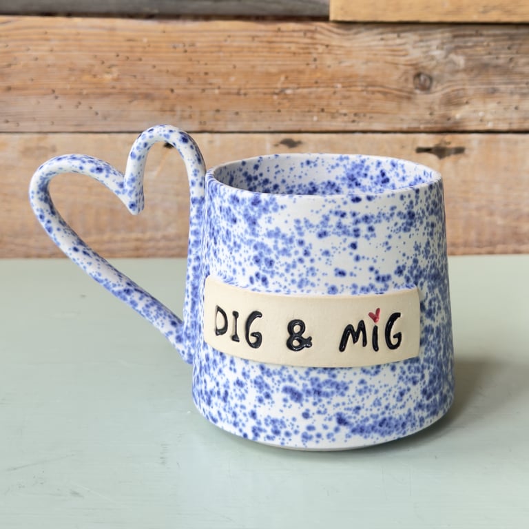 Dig og mig kop med hjertehank