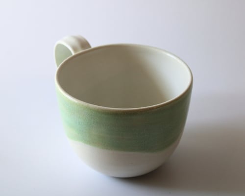 Cappuccino-/tekop - hvid og grøn (3)
