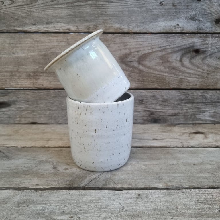 Smørklokke hvid beige billede 2