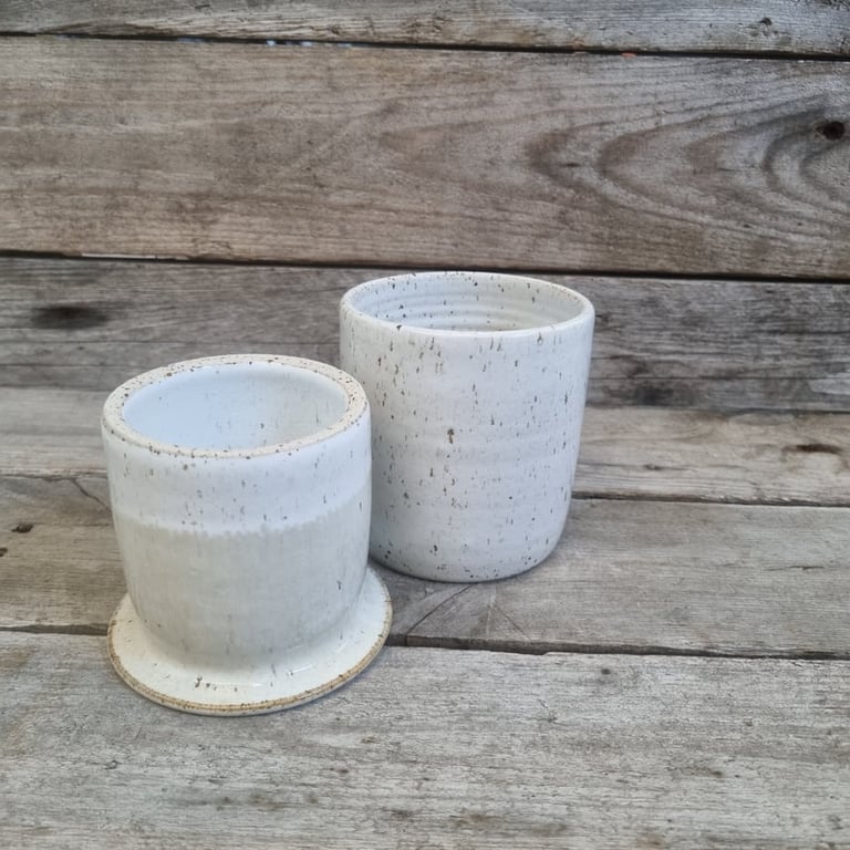 Smørklokke hvid beige billede 3