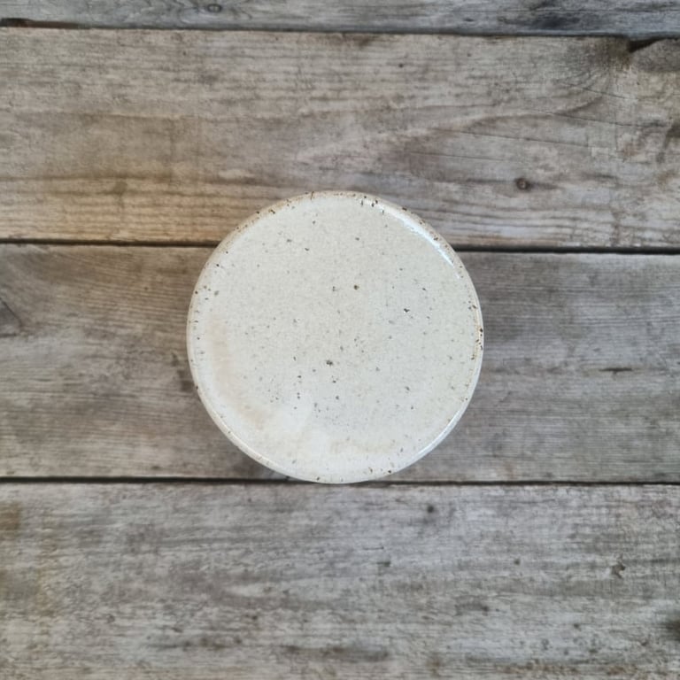 Smørklokke hvid beige billede 5