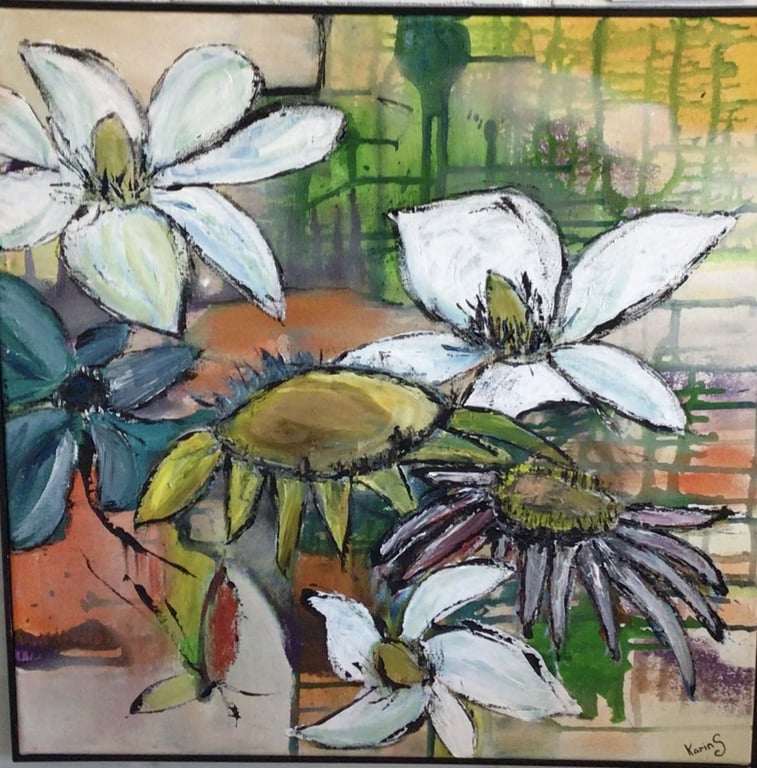 Blomsterbillede 50 x 50 cm