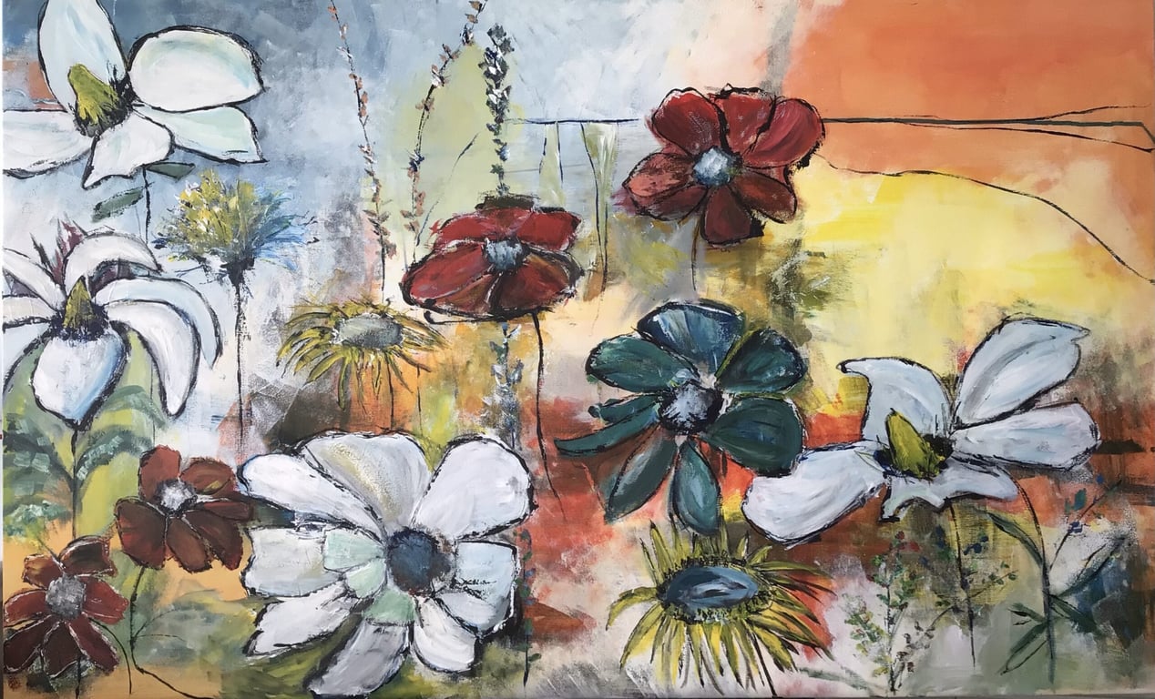 Stort blomsterbillede 70 x 115 cm