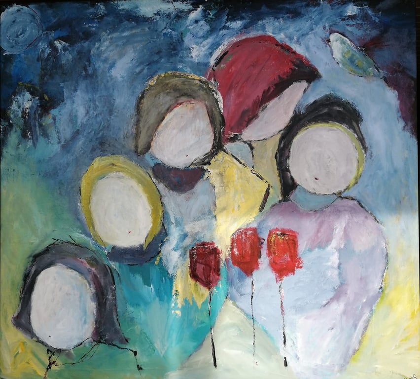 “Blomstrende tulipaner” 115 x 125 cm