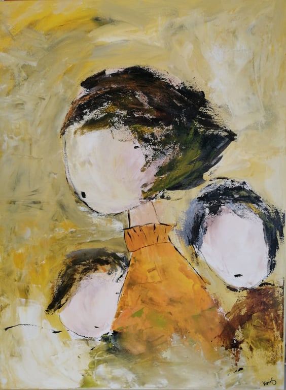 Abstrakte mennesker (80 x 60 cm) “Mor”