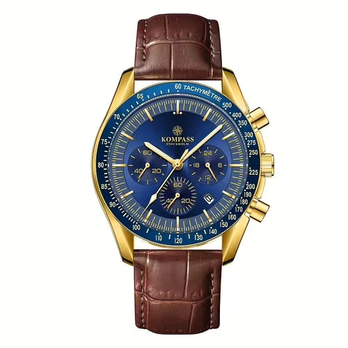 Kompass ChronoSpeed Gold Blue Brown (1)
