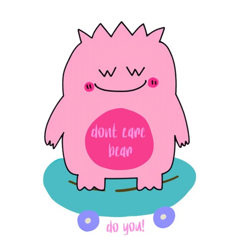 do you! Dont Care Bear, Glitter vinyl sticker (2)
