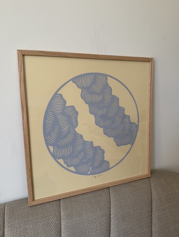 40x40cm, papercut, indrammet  billede 2