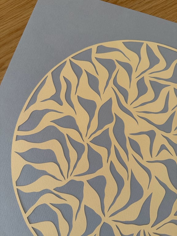 40x40cm, papercut, indrammet  billede 2