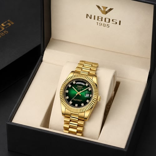 Nibosi Day-Date Gold Green (4)