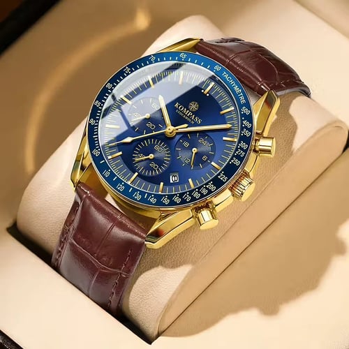 Kompass ChronoSpeed Gold Blue Brown (3)