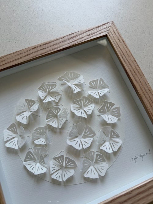 20x20cm, 3D papercut, hvid, indrammet  (3)