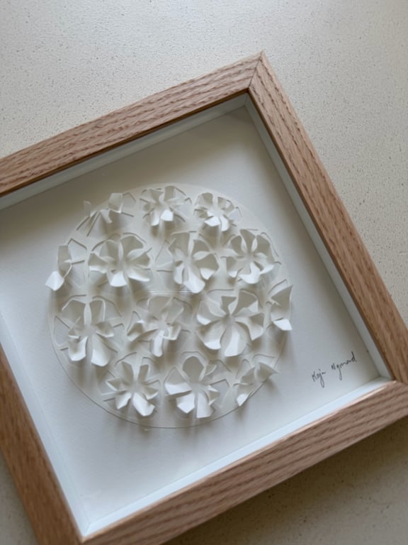 20x20cm, 3D papercut, indrammet  billede 2