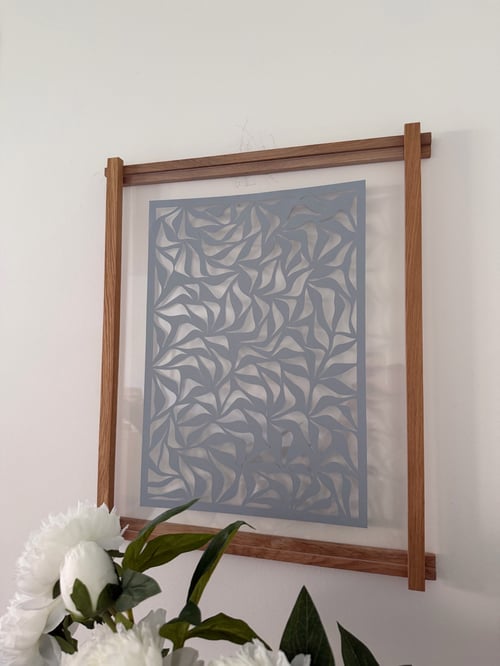 40x50cm, papercut, dueblå, indrammet  (4)