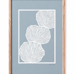 A3, papercut, stålblå, indrammet  – produktbillede