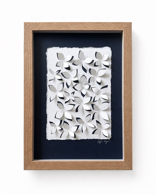 A4, 3D papercut, indrammet